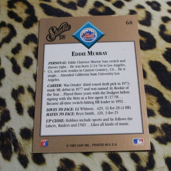 Eddie Murray #68 Baseball Card - Picture 2 of 2